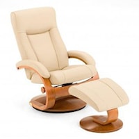 Hamar Reclining Chair and Ottoman with Hardwood Frame