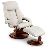 Mandal Leather Reclining Chair and Ottoman with Hardwood Frame
