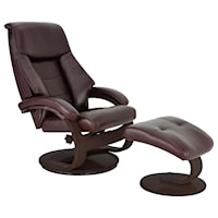 Leather Reclining Chair and Ottoman with Hardwood Frame