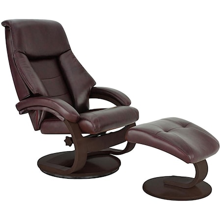 Leather Reclining Chair & Ottoman