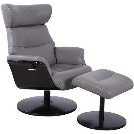 Reclining Swivel Chair and Ottoman