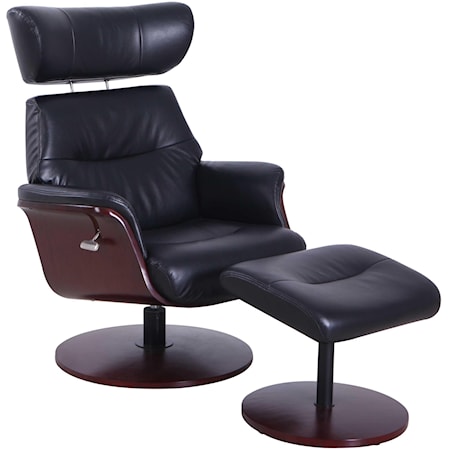 Reclining Swivel Chair and Ottoman