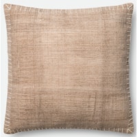 22" X 22" Cover w/Down Beige / White Pillow