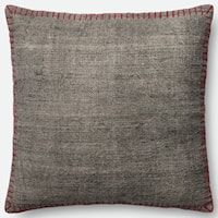 22" X 22" Cover w/Down Grey / Red Pillow