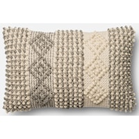 13" X 21" Cover w/Down Grey / Ivory Pillow