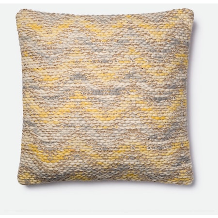 22" X 22" Cover w/Down Yellow / Grey Pillow