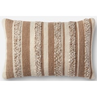 13" X 21" Cover w/Down Beige / Ivory Pillow