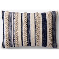 13" X 21" Cover w/Down Navy / Ivory Pillow