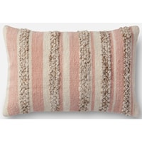 13" X 21" Cover w/Down Pink / Ivory Pillow