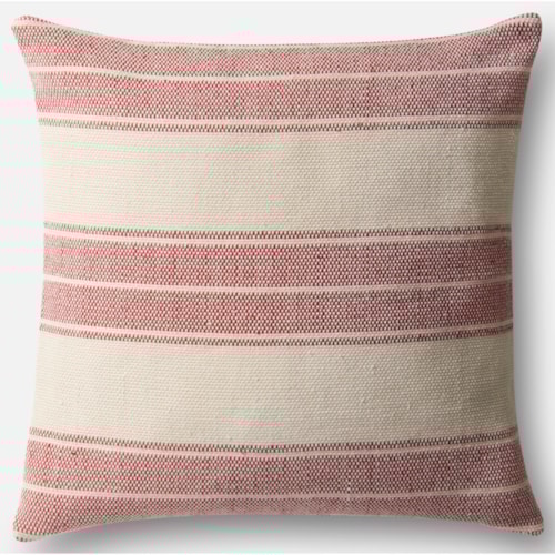 22" X 22" Cover w/Down Red / Ivory Pillow