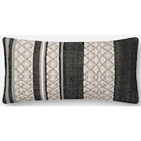 Black / Beige 12" X 27" Down Pillow