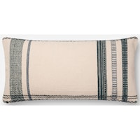 Ivory / Blue 12" X 27" Down Pillow