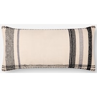 Ivory / Black 12" X 27" Down Pillow