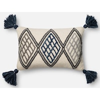 13" X 21" Cover w/Poly Blue / Ivory Pillow