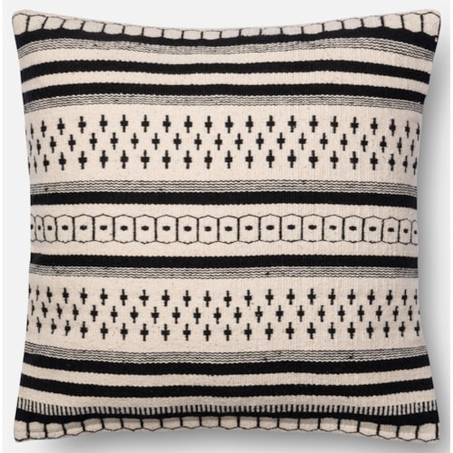 18" X 18" Cover w/Poly Black / White Pillow