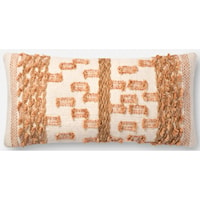 Beige / Rust 12" X 27" Polyester Pillow