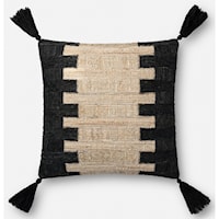Black / Ivory 18" X 18" Polyester Pillow