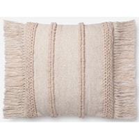 Beige / Beige 22" X 22" Polyester Pillow