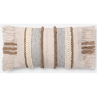 Beige / Multi 13" X 21" Polyester Pillow