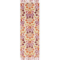 2' 6" X 7' 6" Hand-Tufted Ivory / Berry Contemporary Runner Rug
