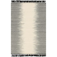 5' 0" x 7' 6" Hand Woven Ivory / Black Transitional Rectangle Rug