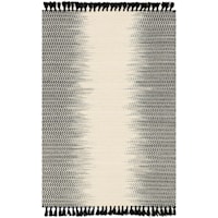 7' 9" x 9' 9" Hand Woven Ivory / Black Transitional Rectangle Rug