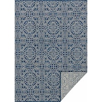 3' 6" x 5' 6" Hand Woven Navy / Cream Transitional Rectangle Rug