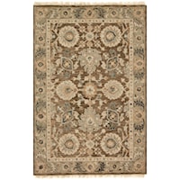 3' 6" x 5' 6" Hand-Made Hazel / Lt Grey Traditional Rectangle Rug