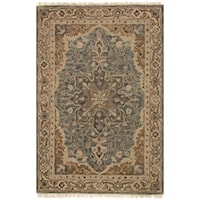 5' 0" x 7' 6" Hand-Made Slate / Beige Traditional Rectangle Rug