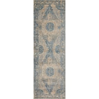 2' 7" x 8' 0" Machine-Made Sand / Sky Contemporary Runner Rug