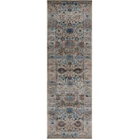 2' 7" x 8' 0" Machine-Made Fog / Multi Contemporary Runner Rug