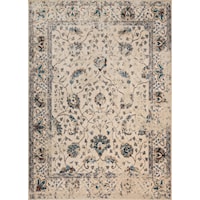 2' 7" X 4' Machine-Made Ivory / Multi Contemporary Rectangle Rug