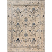 2' 7" X 4' Machine-Made Ivory / Slate Contemporary Rectangle Rug