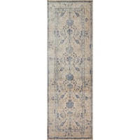 2' 7" x 8' 0" Machine-Made Ivory / Slate Contemporary Runner Rug