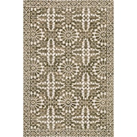 2' 3" x 3' 9" Machine-Made Ant.Ivory / Olive Contemporary Rectangle Rug