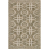 7' 9" x 9' 9" Machine-Made Ant.Ivory / Olive Contemporary Rectangle Rug