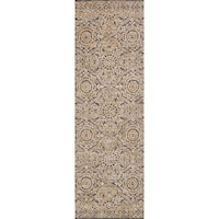 2' 6" X 7' 6" Machine-Made Mink / Gold Contemporary Runner Rug