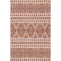 5' 0" x 7' 6" Machine-Made Ant. Ivory / Rust Contemporary Rectangle Rug