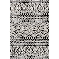 2' 3" x 3' 9" Machine-Made Black / Silver Contemporary Rectangle Rug