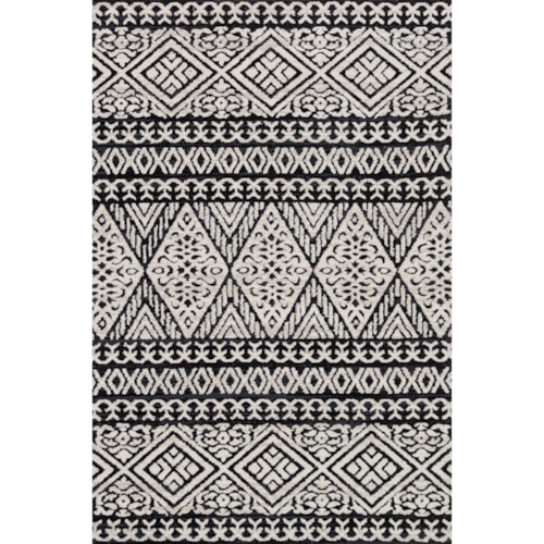 7' 9" x 9' 9" Machine-Made Black / Silver Contemporary Rectangle Rug