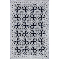 2' 3" x 3' 9" Machine-Made Midnight / Silver Contemporary Rectangle Rug