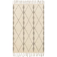 2' 0" x 3' 0" Hand-Knotted Ivory / Pebble Transitional Rectangle Rug