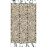 2' 0" x 3' 0" Hand-Knotted Stone / Blue Transitional Rectangle Rug