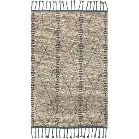 9' 6" x 13' 6" Hand-Knotted Stone / Blue Transitional Rectangle Rug