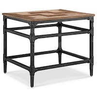 Rectangular End Table with Checkered Top