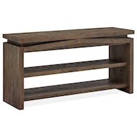 Rustic 2-Shelf Rectangular Sofa Table