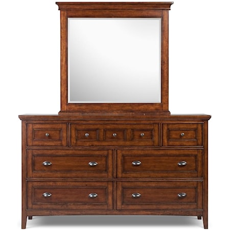 Double Dresser and Landscape Mirror