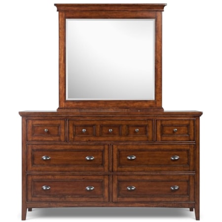 Double Dresser and Landscape Mirror
