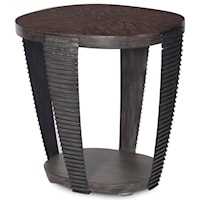 Contemporary Oval End Table with Open Shelf