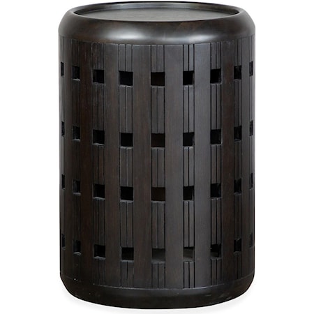 Dark Round Accent End Table